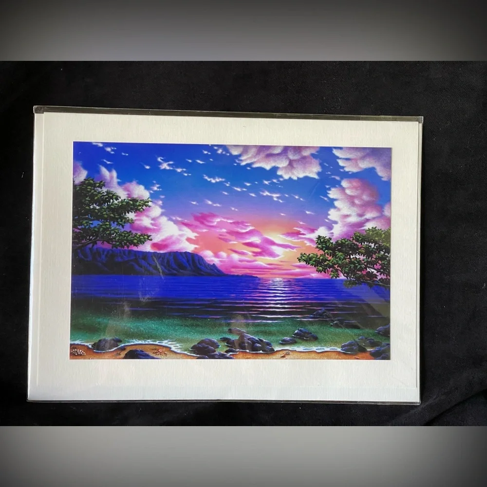 NWT Patricia Leo Hawaiian artist two cards High Tide And Hanalei By The Bay